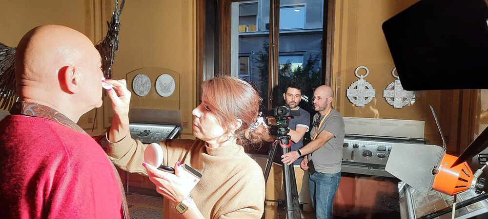 Filming at the Numismatic Museum of Athens