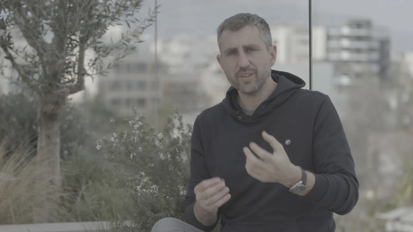Rooftop interview in Athens for the Ancient Greece Revisited documentary series, ungraded LOG footage