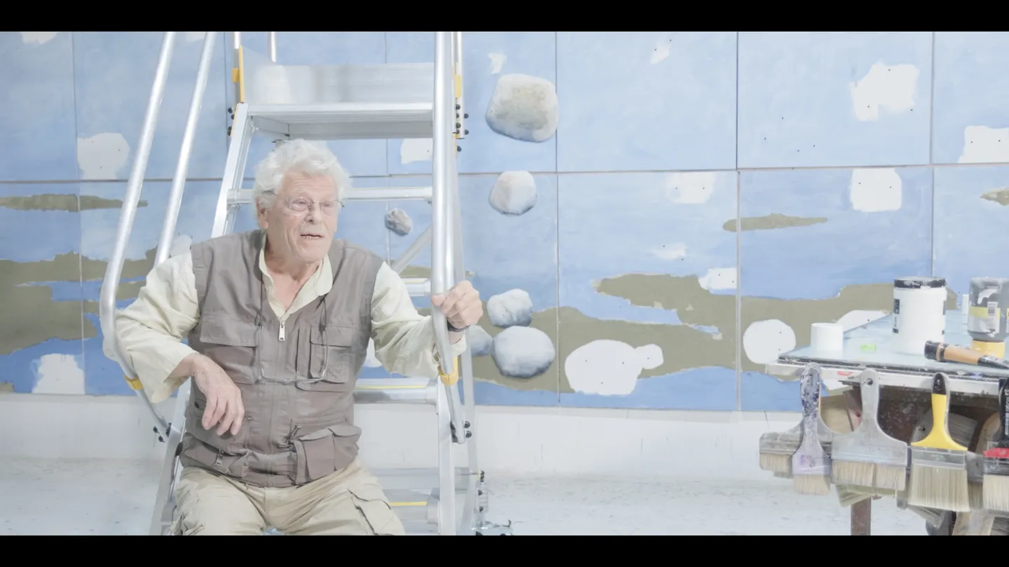 Artist Costas Tsoclis in his studio, ungraded LOG footage