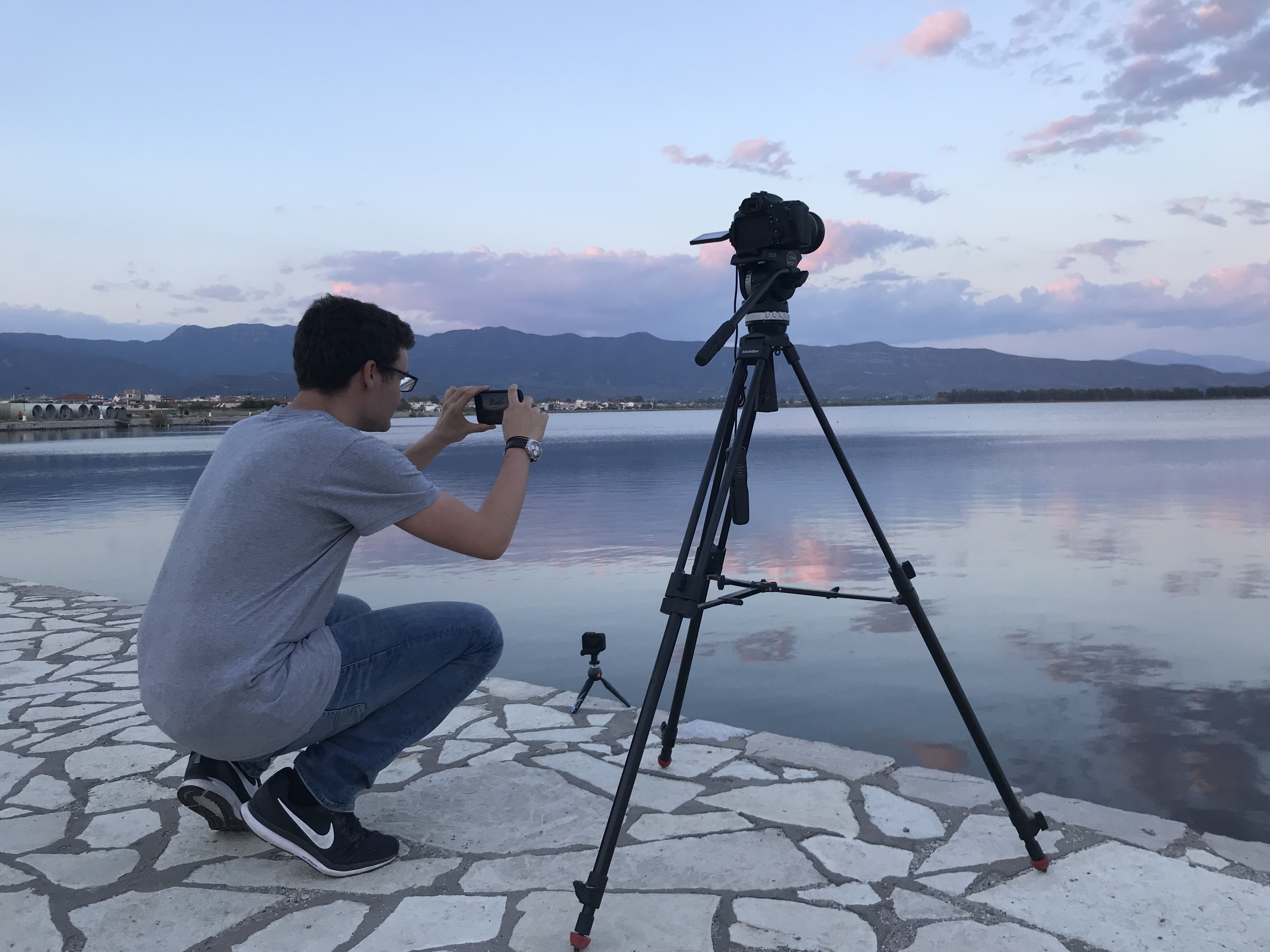 Morris Gkormezanos filming a timelapse