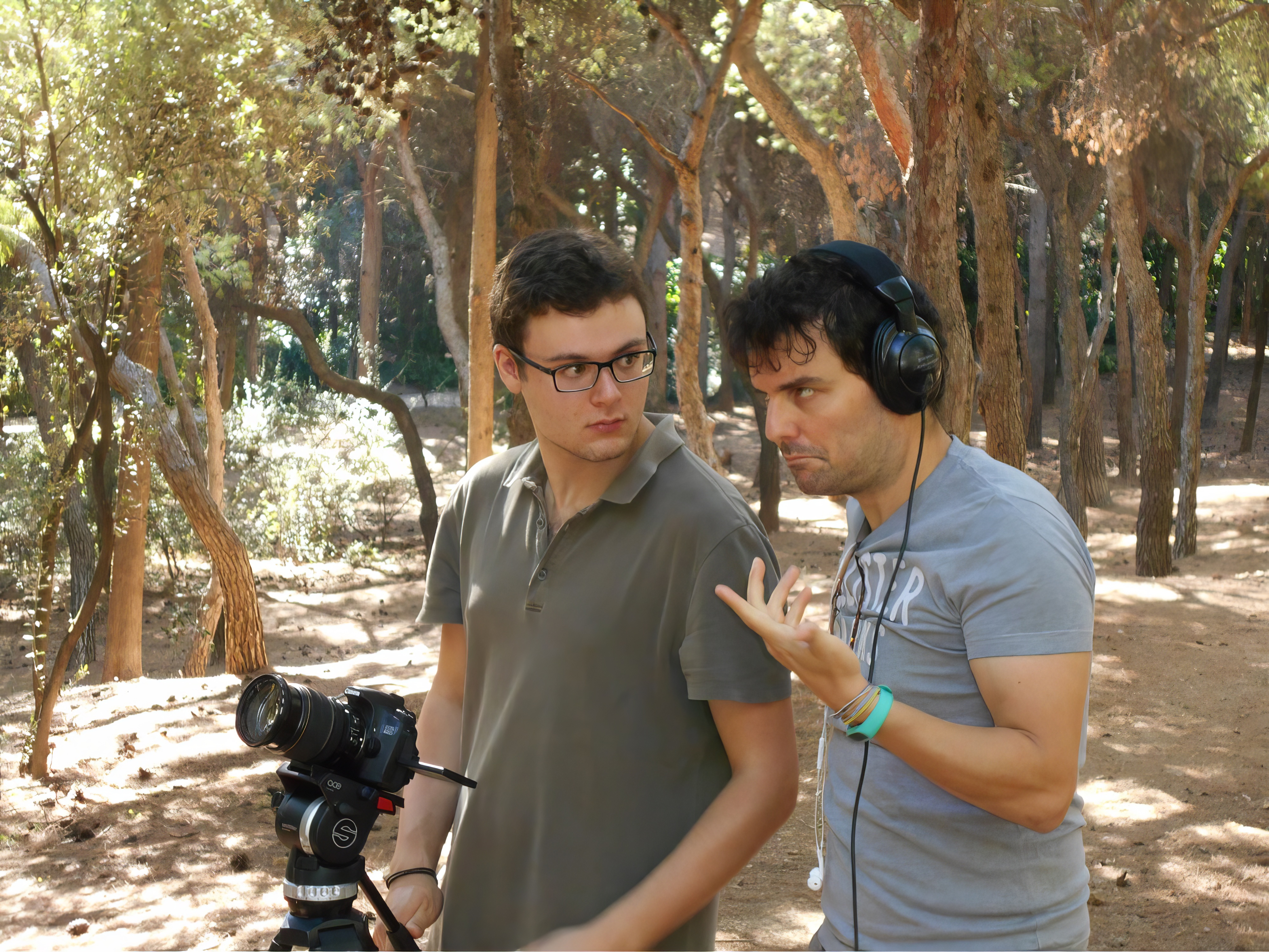 Adam and Morris Gkormezanos during a shoot