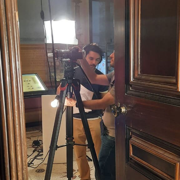 Filming at the Numismatic Museum of Athens