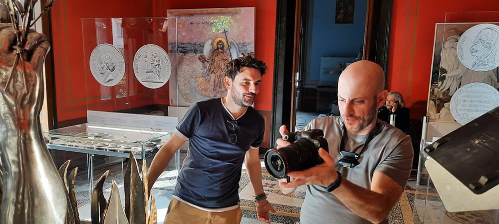 Filming at the Numismatic Museum of Athens