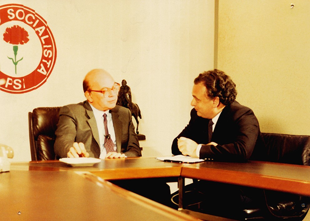 With Italian Prime Minister Bettino Craxi