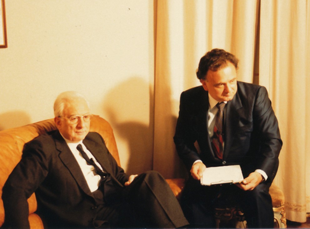 With Italian President Francesco Cossiga