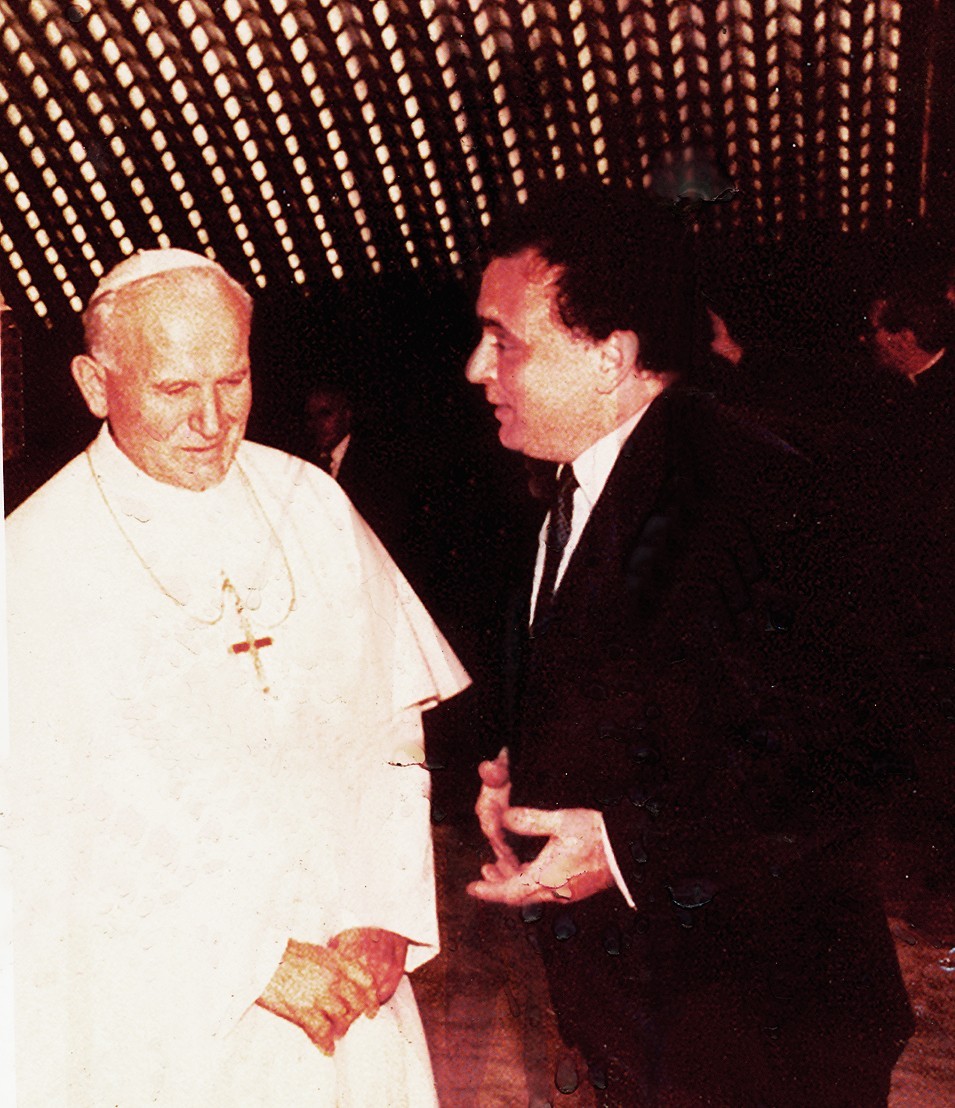 George Petritsis with Pope John Paul II at the Vatican