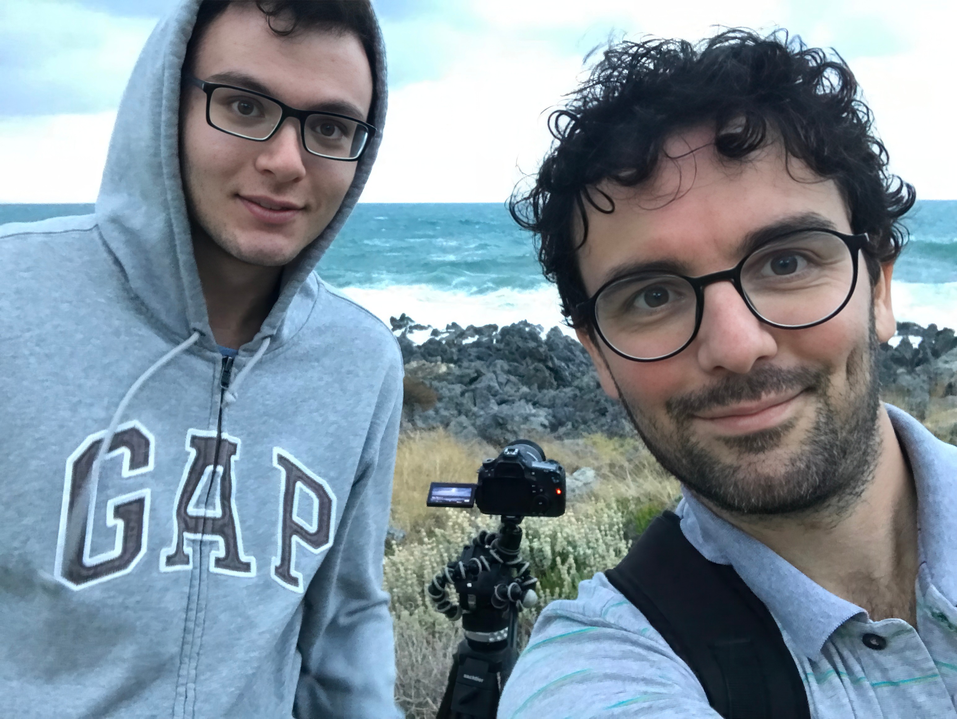 Adam and Morris Gkormezanos during a shoot in Crete