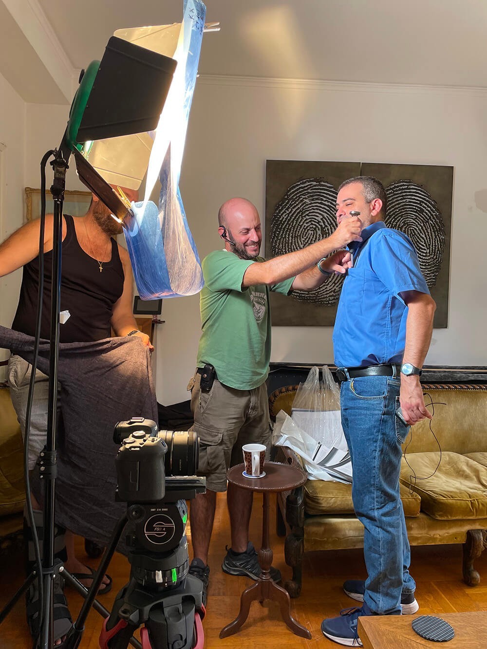 Interview set-up for Battle of Lepanto documentary