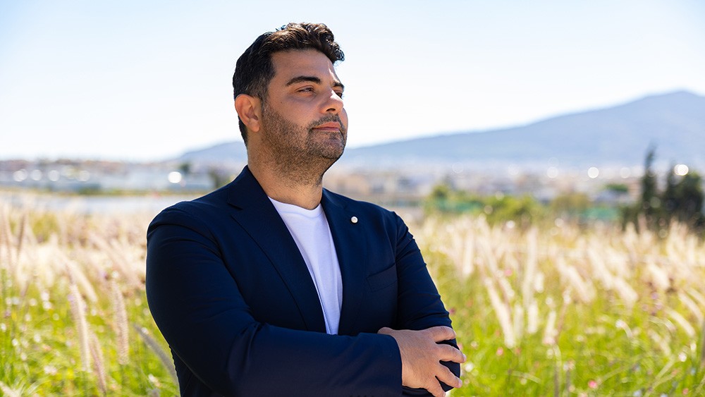 Outdoor executive headshot from the OpenBet leadership photoshoot, September 2026