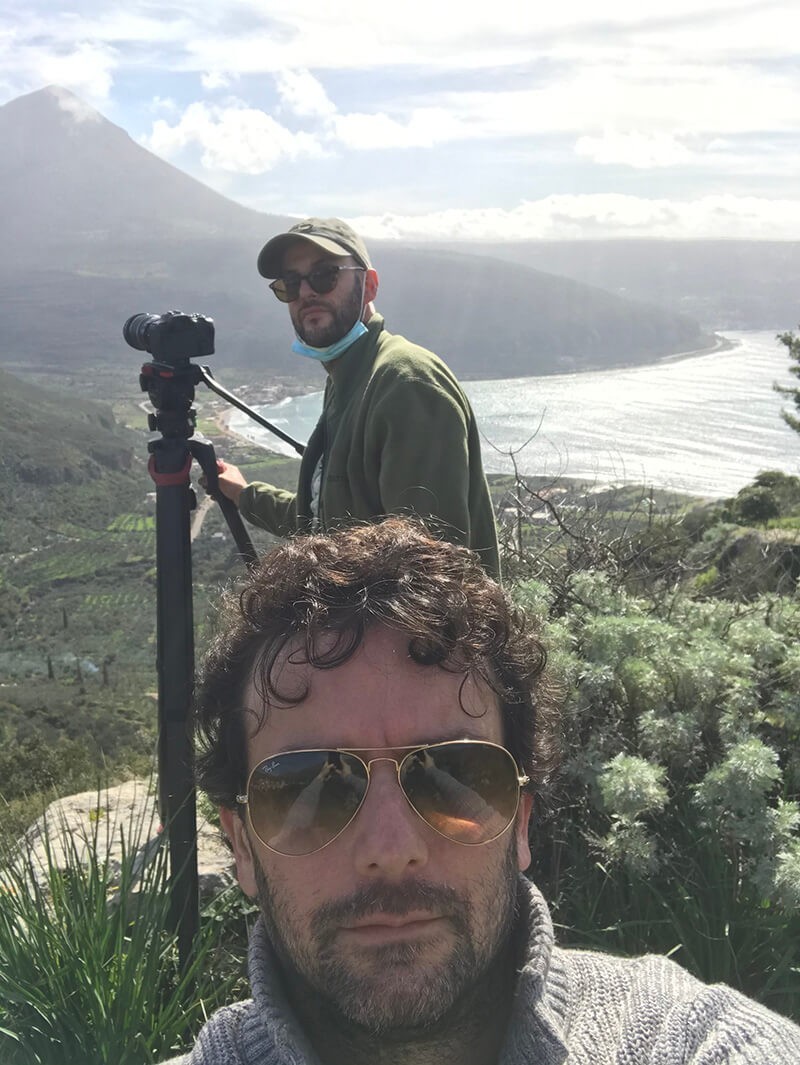 Filming in Mani