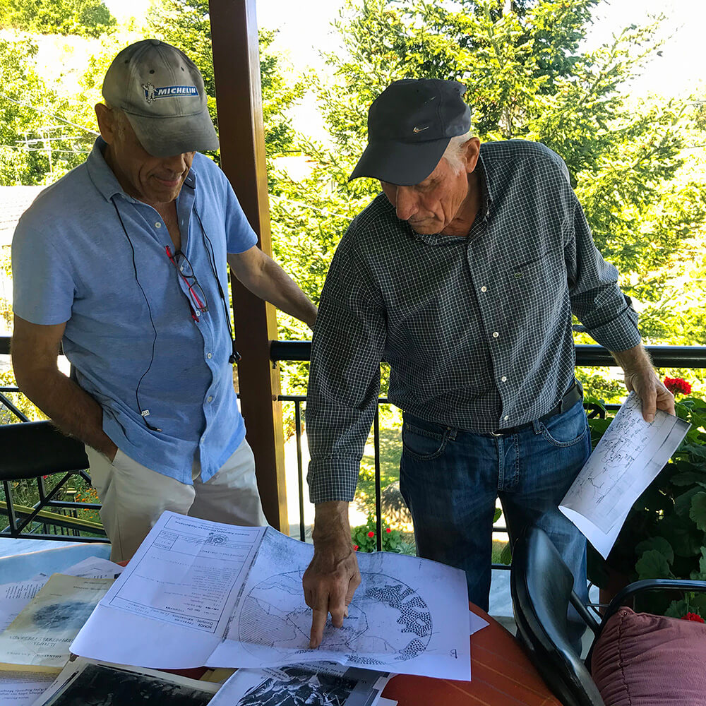 With Mr Katsalis in Mavronoros during the filming of Ziakas documentary